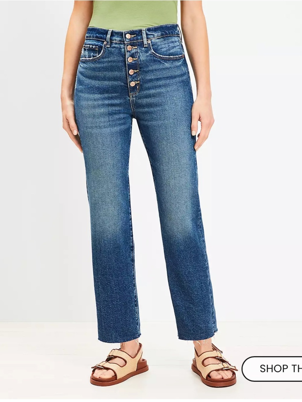 LOFT Straight-Leg High-Rise Button-Fly Jeans - Blue
Worn once. Too big